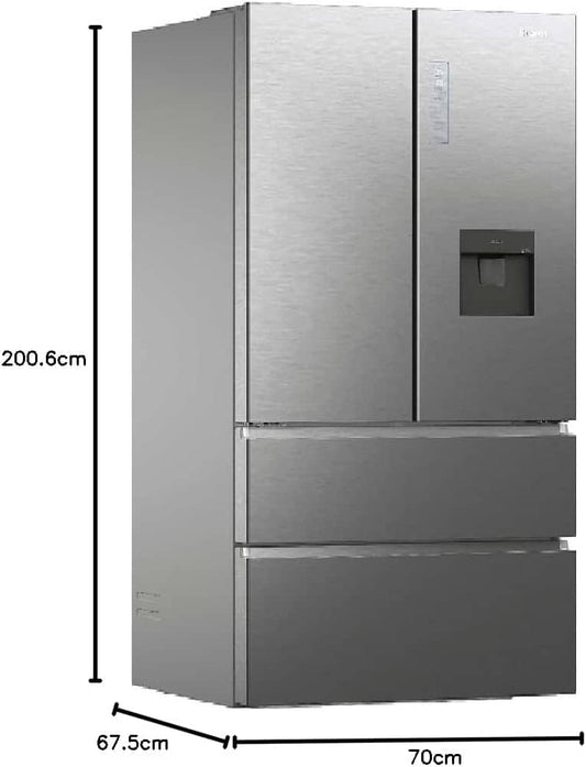 Réfrigérateur HAIER SIDE BY SIDE 4portes 477litres avec fontaine gris HFW7720EWMP