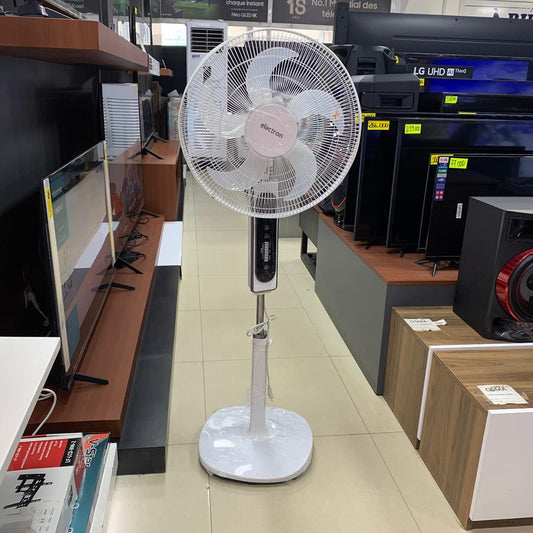 VENTILATEUR ELACTRON 18' SUR PIED AVEC TELECOMMANDE BLANC L96
