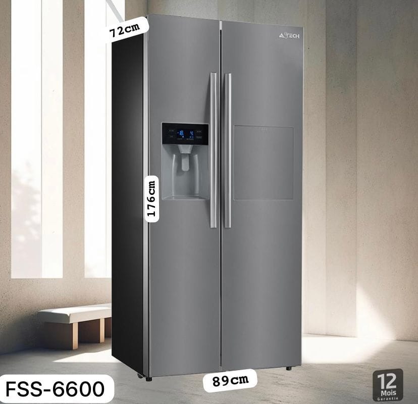 Réfrigérateur ASTECH SIDE BY SIDE 2portes INVERTER+ glaçon avec fontaine GM FSS6600DDDA Réfrigérateur ASTECH SIDE BY SIDE 2portes INVERTER+ glaçon avec fontaine GM FSS6600DDDA