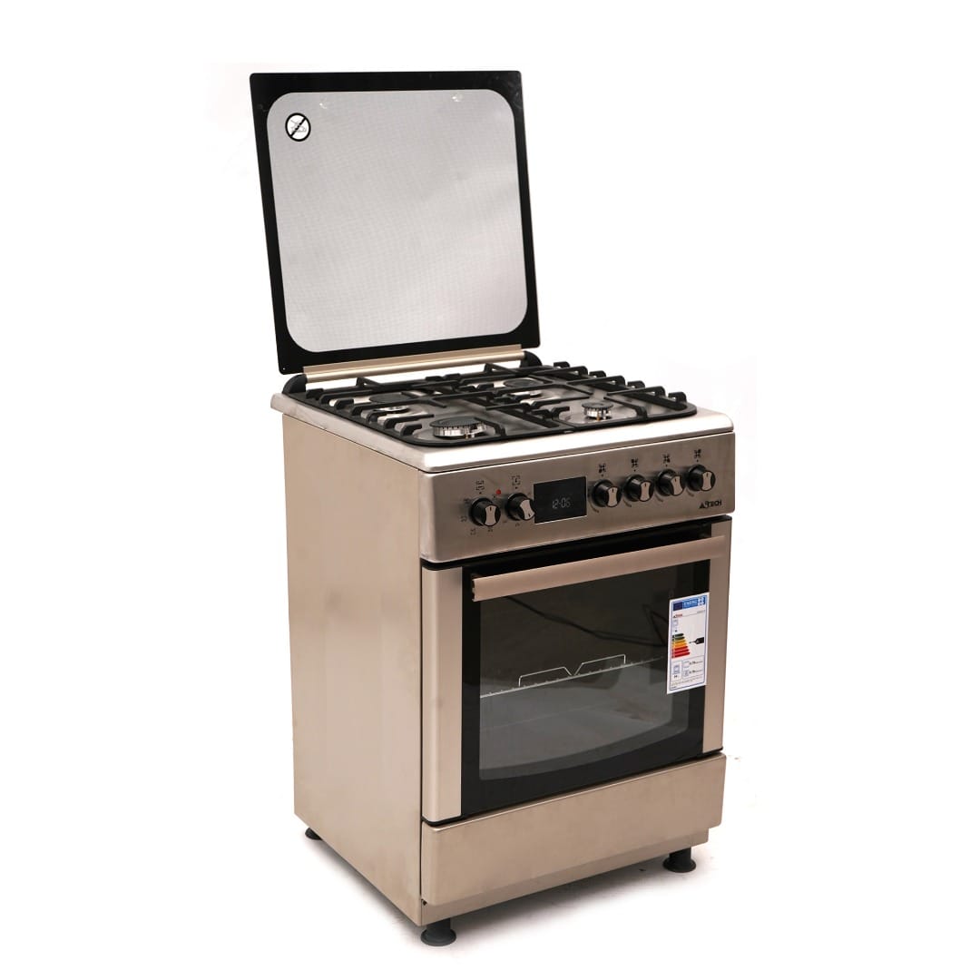 CUISINIERE ASTECH 4FEUX 60X60 A GAZ AVEC ECRAN + FOUR A GAZ ET CHAULEUR TOURN INOX CK66ELCF CUISINIERE ASTECH 4FEUX 60X60 A GAZ AVEC ECRAN + FOUR A GAZ ET CHAULEUR TOURN INOX CK66ELCF