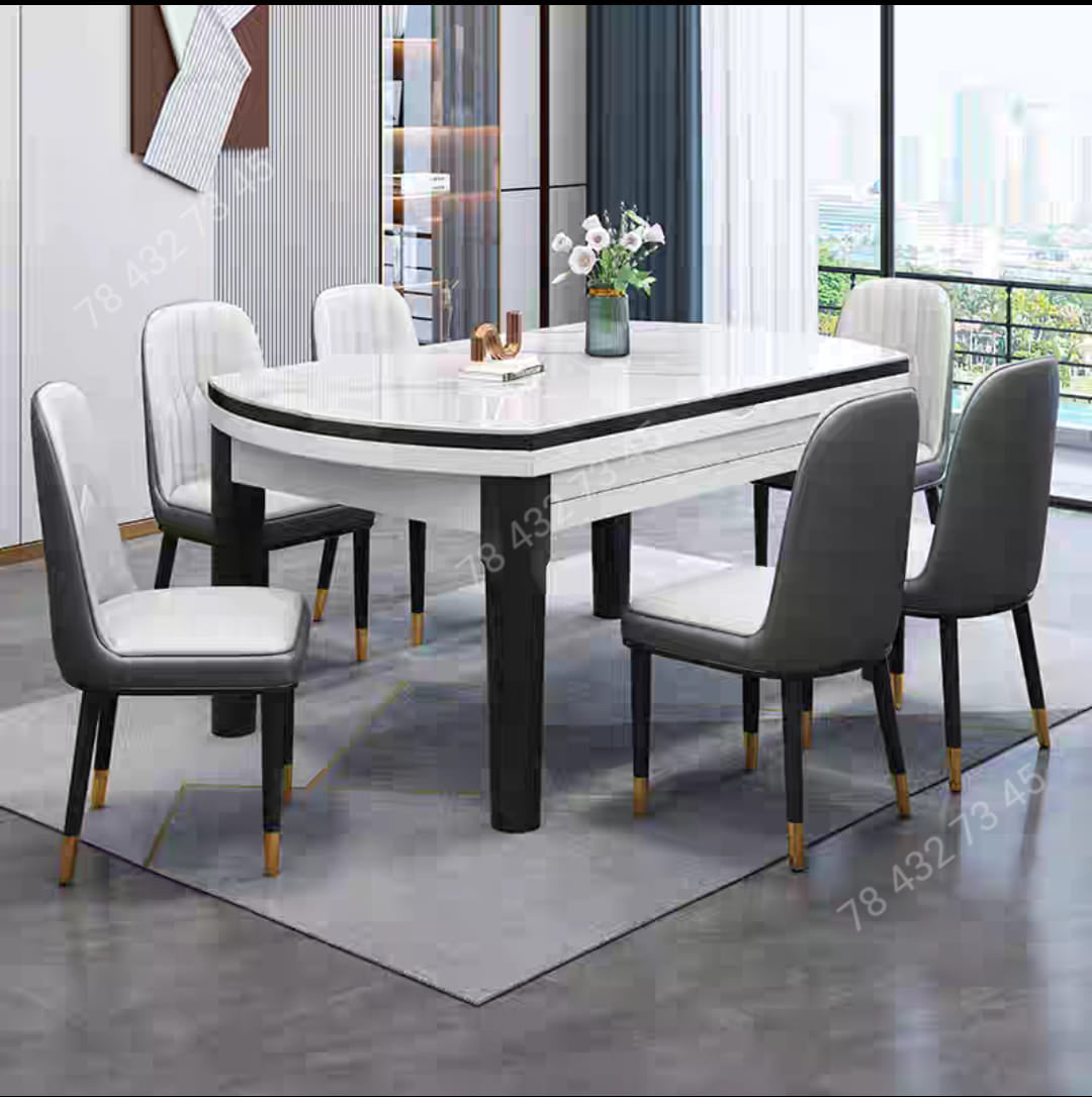 Table A Manger - Marbre - Blanc Table A Manger - Marbre - Blanc
