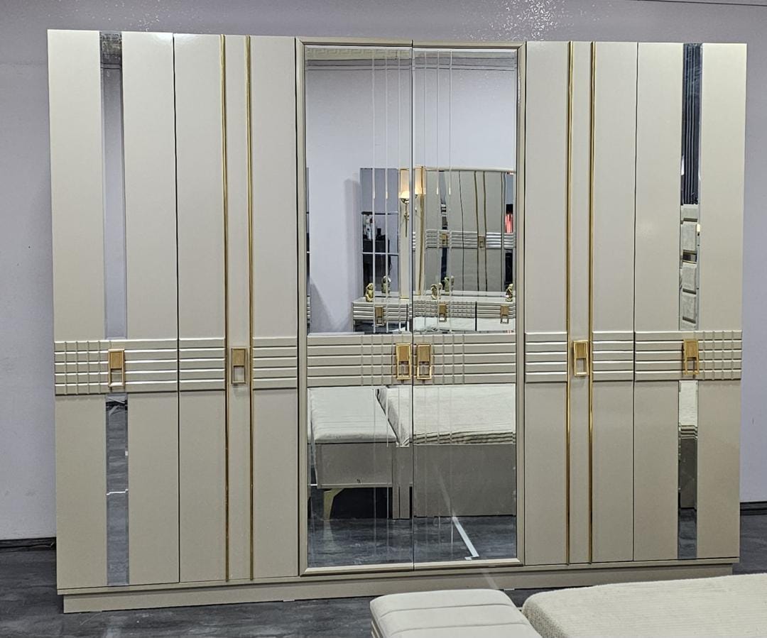 CHAMBRE A COUCHER ARMOIR 6BATTANTS 6PIECES BEIGE EFTELYA CHAMPAGNE CHAMBRE A COUCHER ARMOIR 6BATTANTS 6PIECES BEIGE EFTELYA CHAMPAGNE
