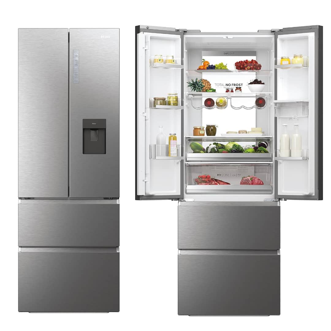 Réfrigérateur HAIER SIDE BY SIDE 4portes 477litres avec fontaine gris HFW7720EWMP Réfrigérateur HAIER SIDE BY SIDE 4portes 477litres avec fontaine gris HFW7720EWMP