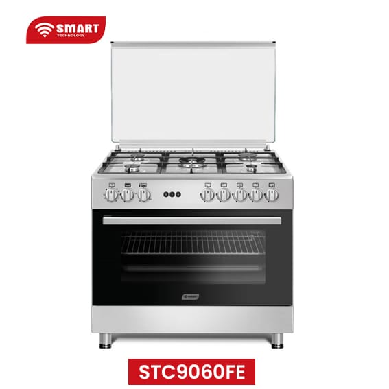 CUISINIERE SMART TECHNOLOGY 5FEUX 90X60 A GAZ HAUT DE GAME GRIS STC9060FE CUISINIERE SMART TECHNOLOGY 5FEUX 90X60 A GAZ HAUT DE GAME GRIS STC9060FE