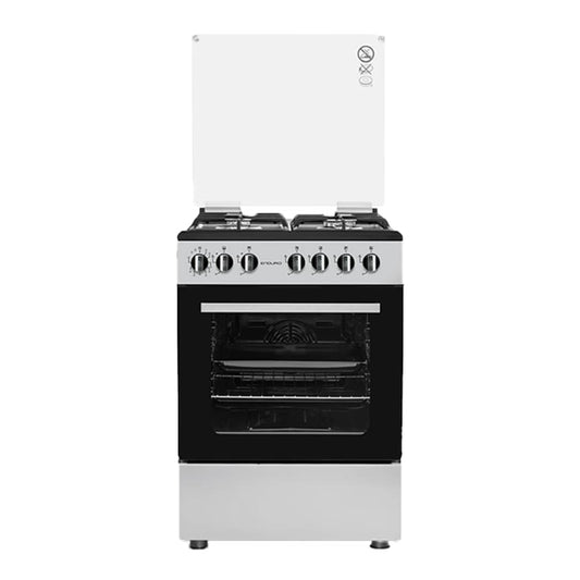 Cuisiniere enduro 4feux 6X60 à gaz double boutton gris AFS6040GGSIT