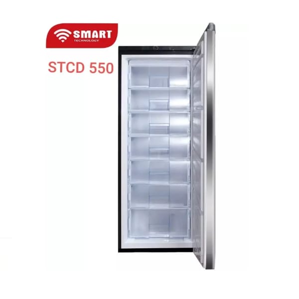 CONGELATEUR SMART TECHNOLOGY VERTICAL 7TIROIRS 280LITRES PLAQUE ALUMINIUM GRIS STCD550 CONGELATEUR SMART TECHNOLOGY VERTICAL 7TIROIRS 280LITRES PLAQUE ALUMINIUM GRIS STCD550