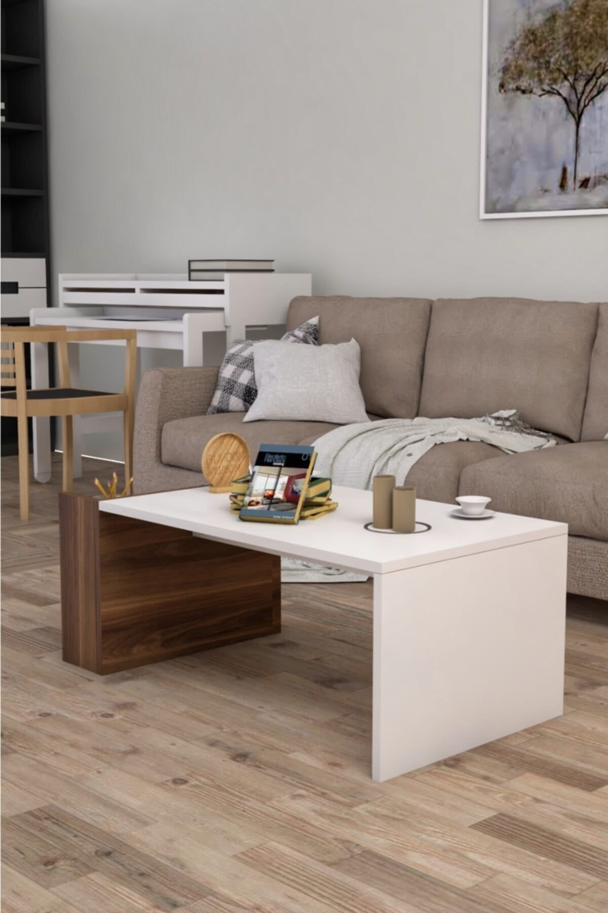 Table Basse Marron Blanc Table Basse Marron Blanc