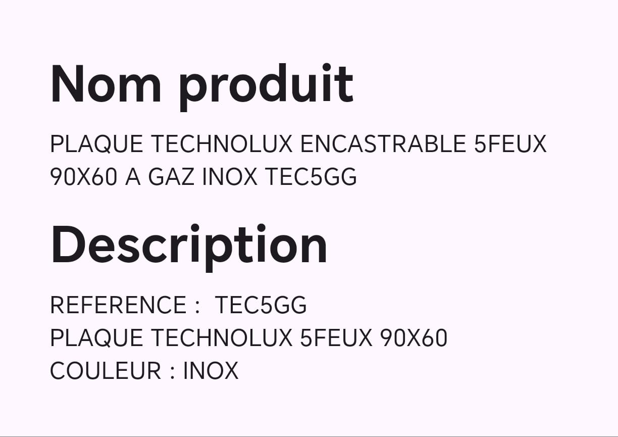 PLAQUE TECHNOLUX ENCASTRABLE 5FEUX 90X60 A GAZ INOX TEC5GG PLAQUE TECHNOLUX ENCASTRABLE 5FEUX 90X60 A GAZ INOX TEC5GG