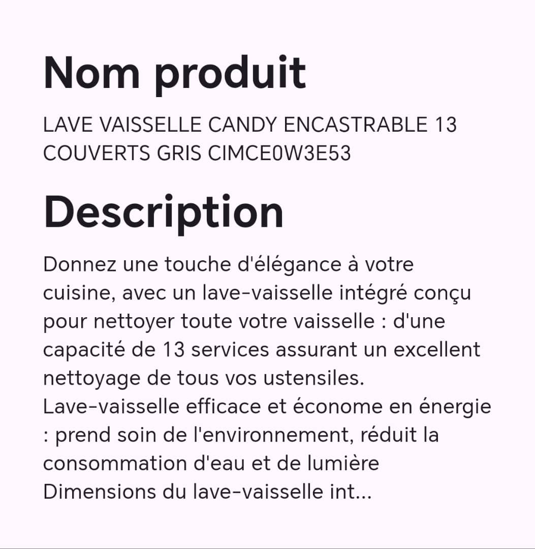 LAVE VAISELLE CANDY ENCASTRABLE 13 COUVERTS GRIS CIMCE0W3E53 LAVE VAISELLE CANDY ENCASTRABLE 13 COUVERTS GRIS CIMCE0W3E53