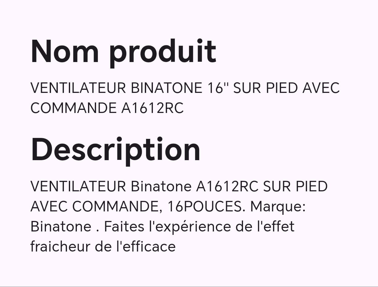 VENTILATEUR BINATONE 16" SUR PIED AVEC COMMANDE A1612RC VENTILATEUR BINATONE 16" SUR PIED AVEC COMMANDE A1612RC