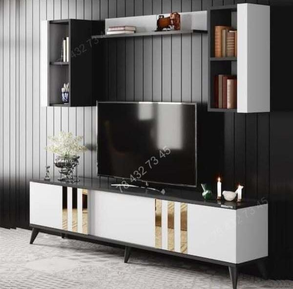 Meuble TV Noir & Blanc - 1m80 Meuble TV Noir & Blanc - 1m80