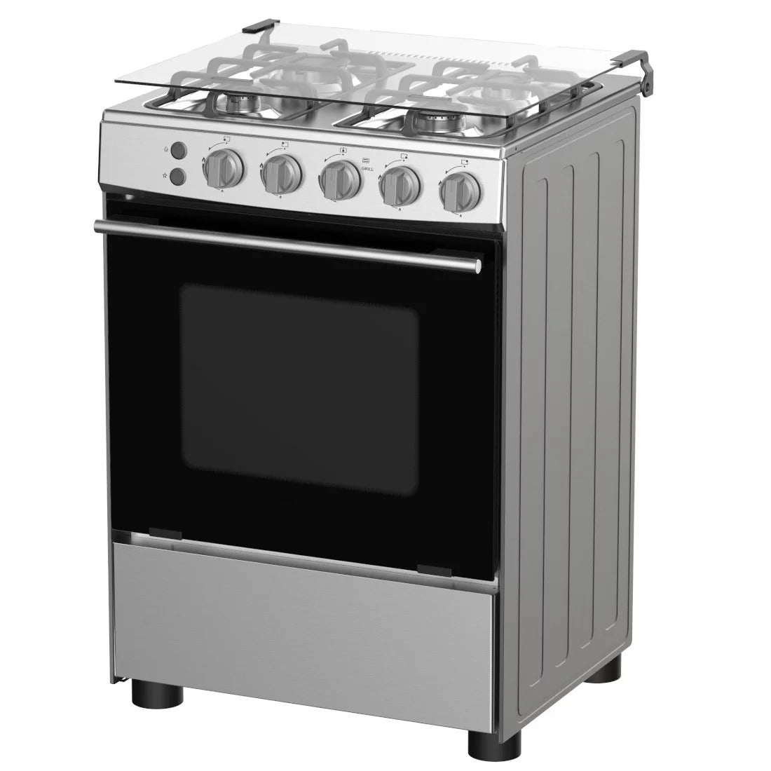 CUISINIERE HISENSE 4FEUX 60X60 A GAZ INOX HFG60121X CUISINIERE HISENSE 4FEUX 60X60 A GAZ INOX HFG60121X