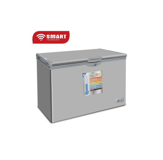CONGELATEUR SMART TECHNOLOGY HORIZONTAL 350LITRES AVEC VITRE GRIS STCC320V