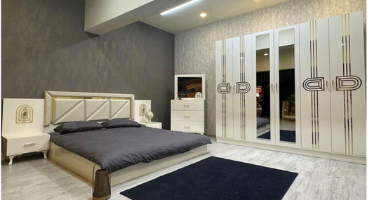 Chambre à coucher 6battants 5pieces blanc