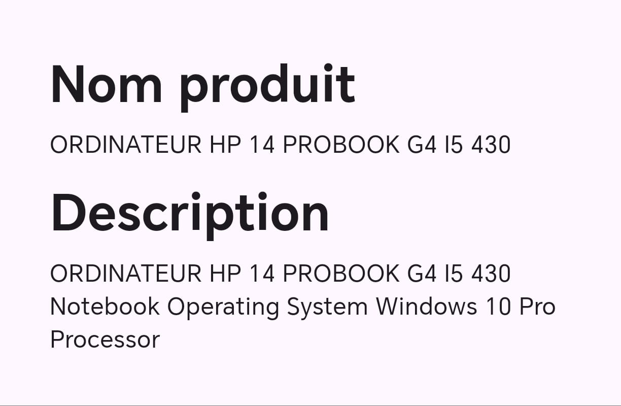 ORDINATEUR HP 14 PROBOOK G4 I5 430 ORDINATEUR HP 14 PROBOOK G4 I5 430
