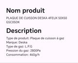 PLAQUE DE CUISSON DESKA 4FEUX 50X50 GSC05DK PLAQUE DE CUISSON DESKA 4FEUX 50X50 GSC05DK