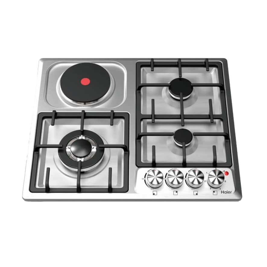 PLAQUE HAIER ENCASTRABLE 4FEUX MIXTE 3F A GAZ 1F ELECTRIQUE INOX HOBF60FS PLAQUE HAIER ENCASTRABLE 4FEUX MIXTE 3F A GAZ 1F ELECTRIQUE INOX HOBF60FS