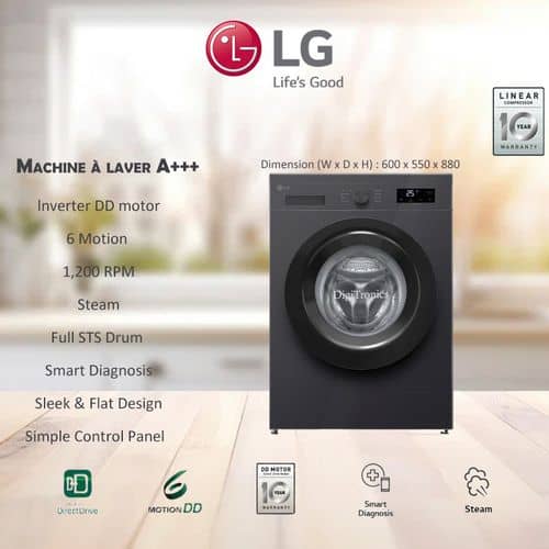 MACHINE A LAVER LG 8KG GRIS F2Y1TYP6J MACHINE A LAVER LG 8KG GRIS F2Y1TYP6J