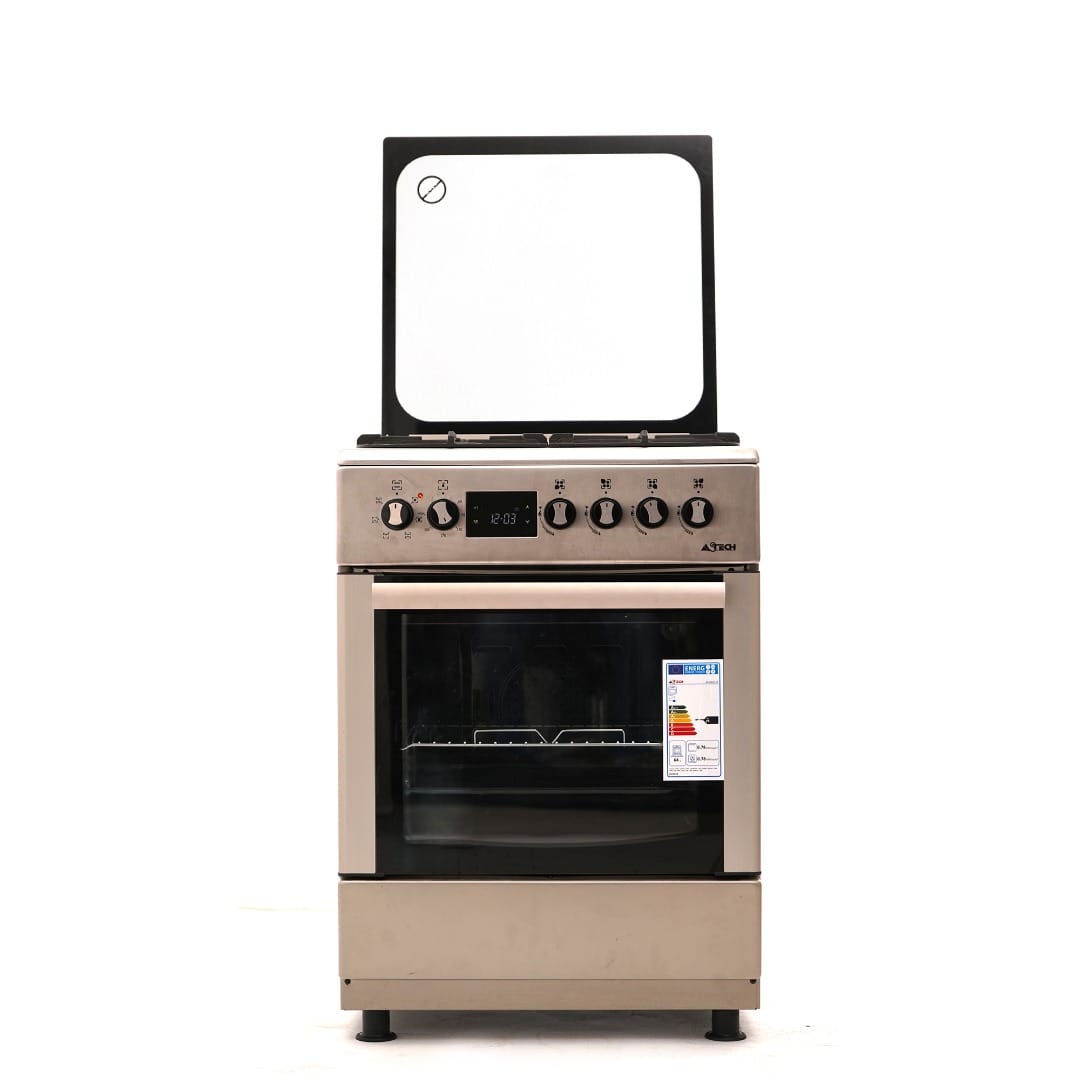 CUISINIERE ASTECH 4FEUX 60X60 A GAZ AVEC ECRAN + FOUR A GAZ ET CHAULEUR TOURN INOX CK66ELCF CUISINIERE ASTECH 4FEUX 60X60 A GAZ AVEC ECRAN + FOUR A GAZ ET CHAULEUR TOURN INOX CK66ELCF