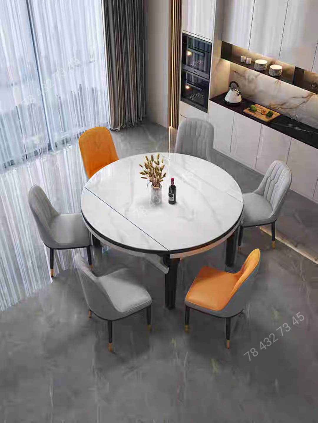 Table A Manger - Marbre - Blanc Table A Manger - Marbre - Blanc