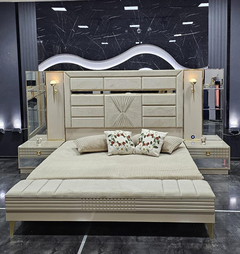 CHAMBRE A COUCHER ARMOIR 6BATTANTS 6PIECES BEIGE EFTELYA CHAMPAGNE CHAMBRE A COUCHER ARMOIR 6BATTANTS 6PIECES BEIGE EFTELYA CHAMPAGNE