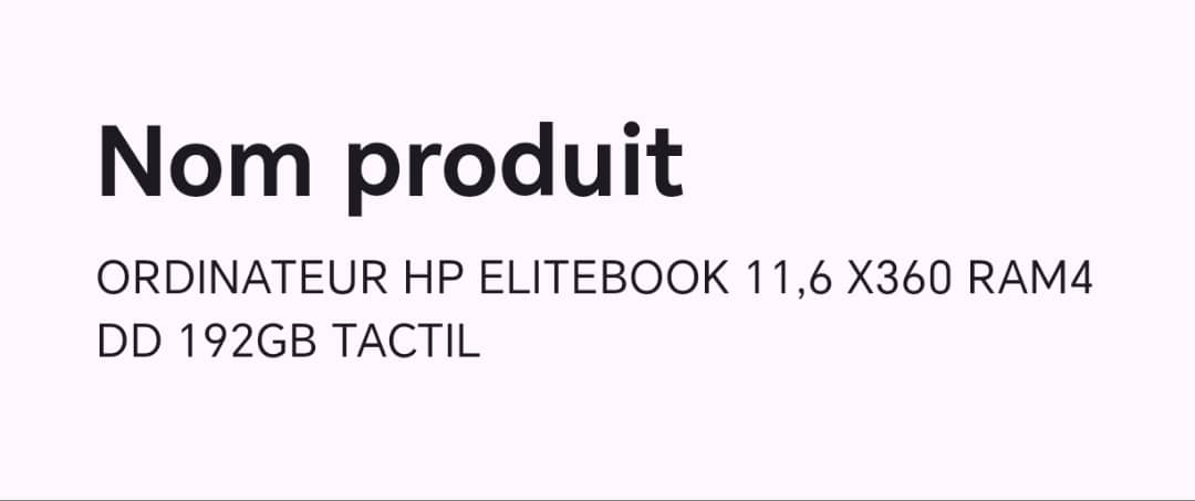 ORDINATEUR HP ELITEBOOK 11,6 X360 RAM4 DD 192GB TACTIL ORDINATEUR HP ELITEBOOK 11,6 X360 RAM4 DD 192GB TACTIL