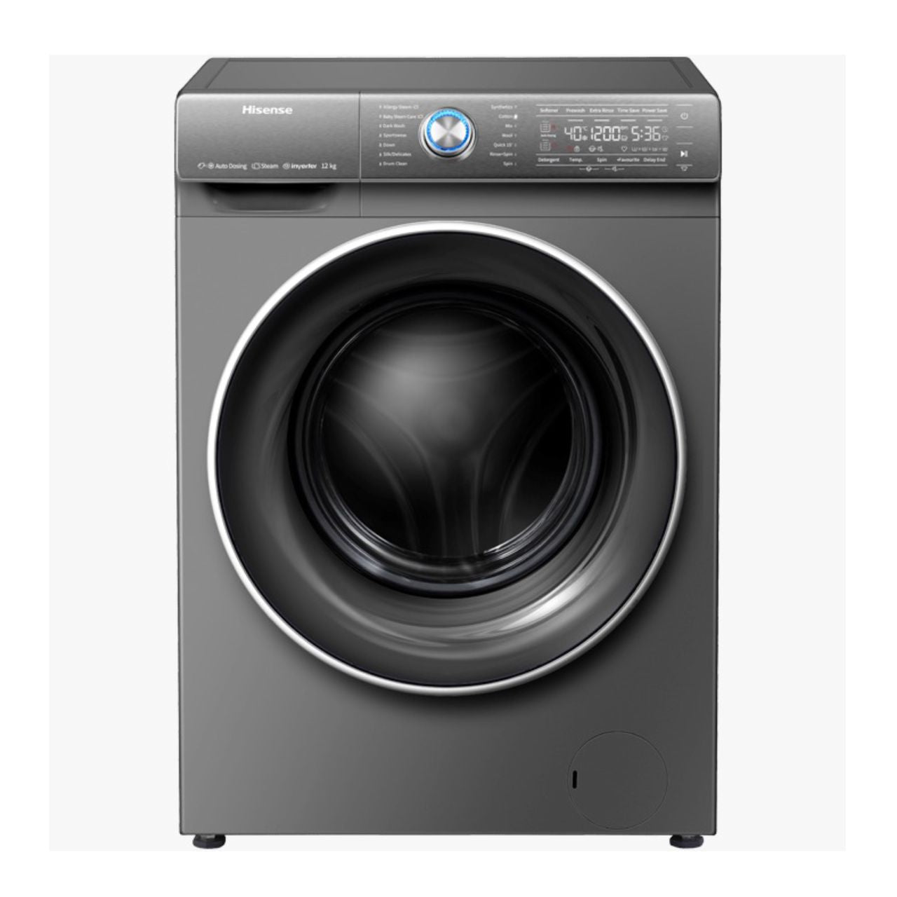 MACHINE A LAVER HISENSE 12KG/8KG SECHAGE FRONT LOAD GRIS WD5S1245BB MACHINE A LAVER HISENSE 12KG/8KG SECHAGE FRONT LOAD GRIS WD5S1245BB