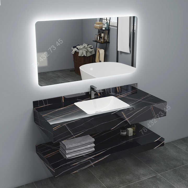Meuble salle de bain moderne 1m50 - Noir Meuble salle de bain moderne 1m50 - Noir