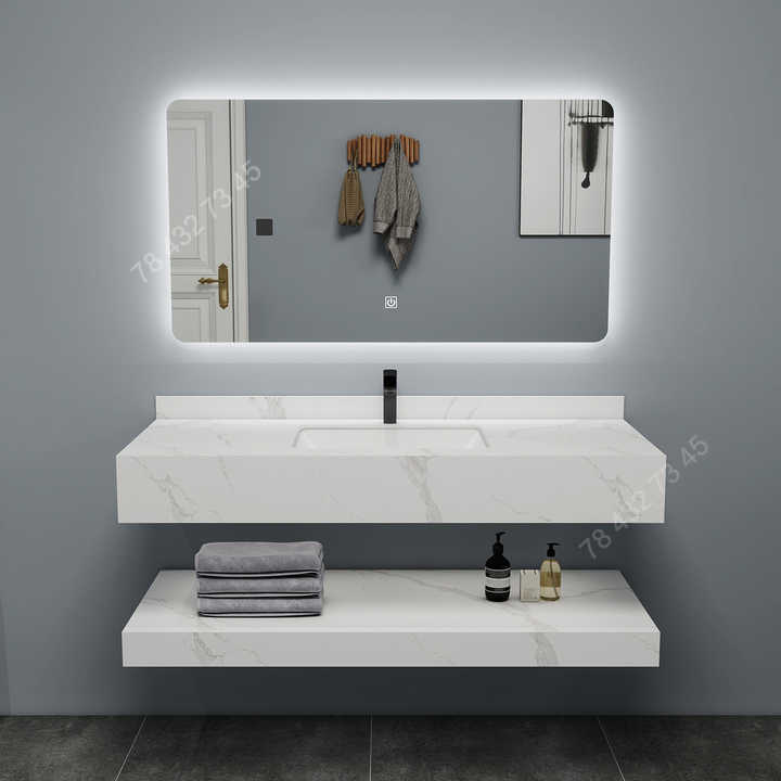 Meuble salle de bain moderne 1m50 - Blanc Meuble salle de bain moderne 1m50 - Blanc
