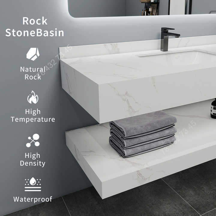 Meuble salle de bain moderne 1m50 - Blanc Meuble salle de bain moderne 1m50 - Blanc