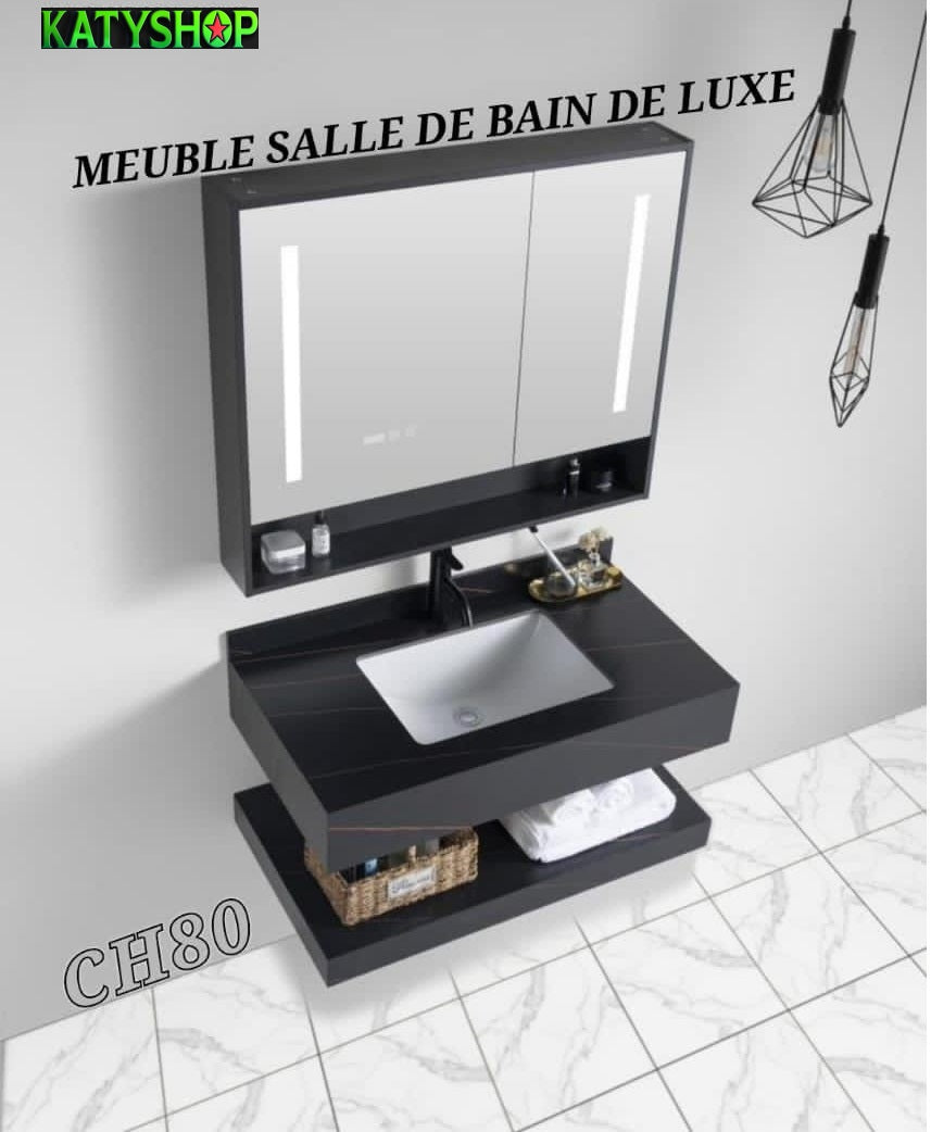 Meuble Salle De Bain - Noir Meuble Salle De Bain - Noir