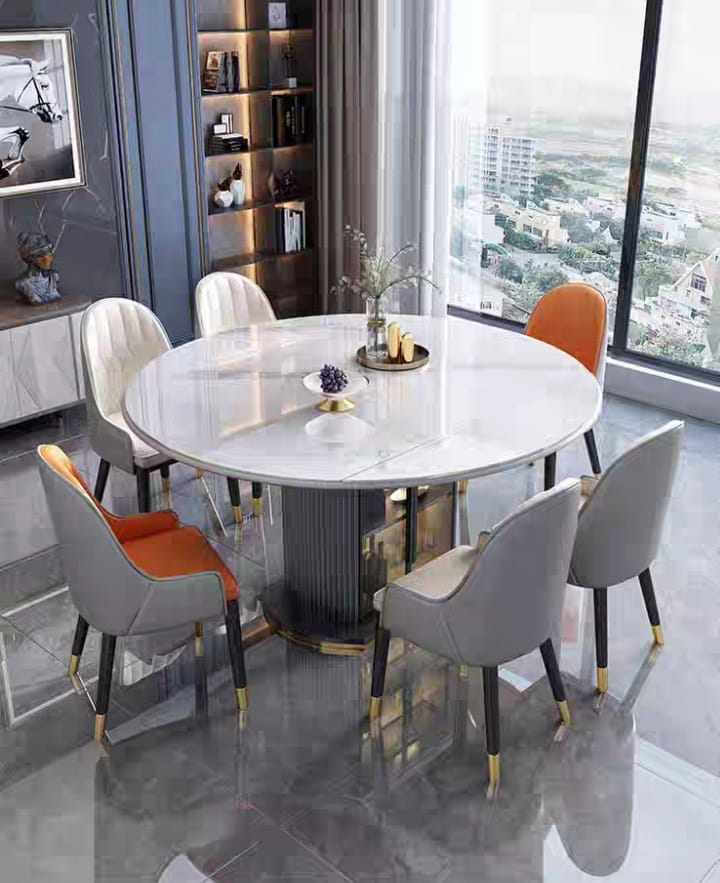Table A Manger - Marbre - Blanc Table A Manger - Marbre - Blanc
