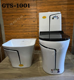 Ensemble Lavabo + Chaise Anglaise - Noir et Blanc Ensemble Lavabo + Chaise Anglaise - Noir et Blanc