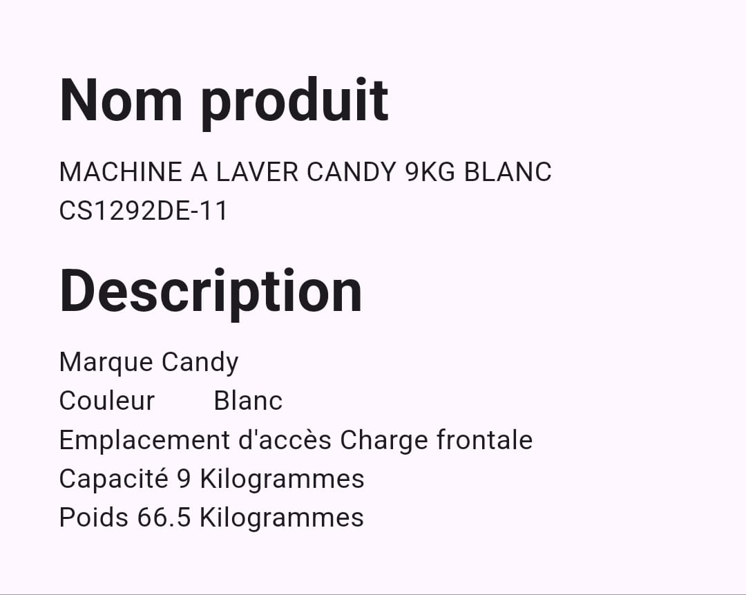 Machine A Laver Candy 9 kg Blanc Machine A Laver Candy 9 kg Blanc