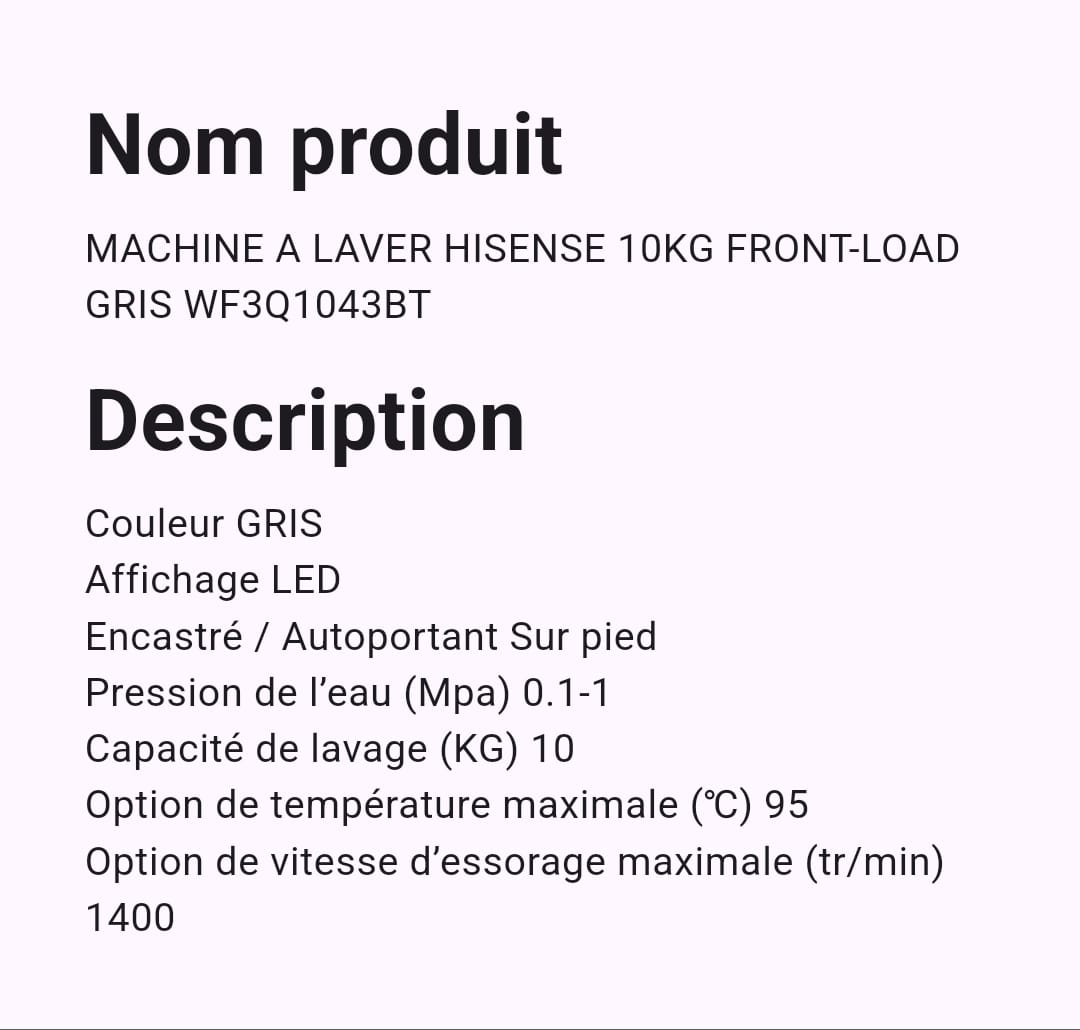 Machine A Laver Hisense 10 Kg Gris Machine A Laver Hisense 10 Kg Gris