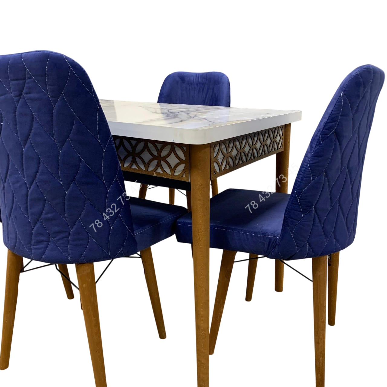 Table A Manger Extensible 6 Places Blanc Bleu Table A Manger Extensible 6 Places Blanc Bleu