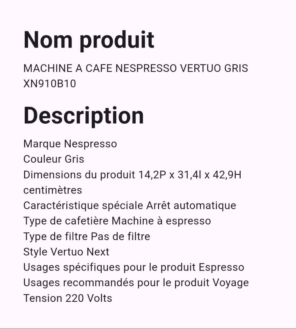 Machine à café Nespresso Vertuo Machine à café Nespresso Vertuo