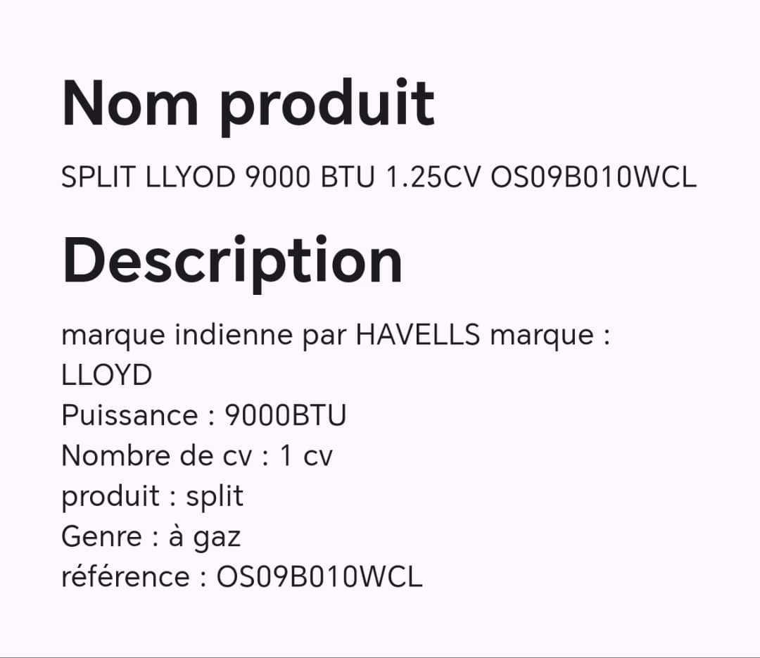SPLIT LLYOD 9000 BTU 1.25CV OS09B010WCL SPLIT LLYOD 9000 BTU 1.25CV OS09B010WCL