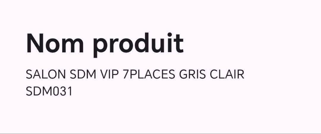 SALON SDM VIP 7PLACES GRIS CLAIR SDM031 SALON SDM VIP 7PLACES GRIS CLAIR SDM031