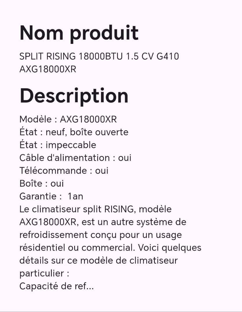 SPLIT RISING 18000BTU 1.5 CV G410 AXG18000XR SPLIT RISING 18000BTU 1.5 CV G410 AXG18000XR