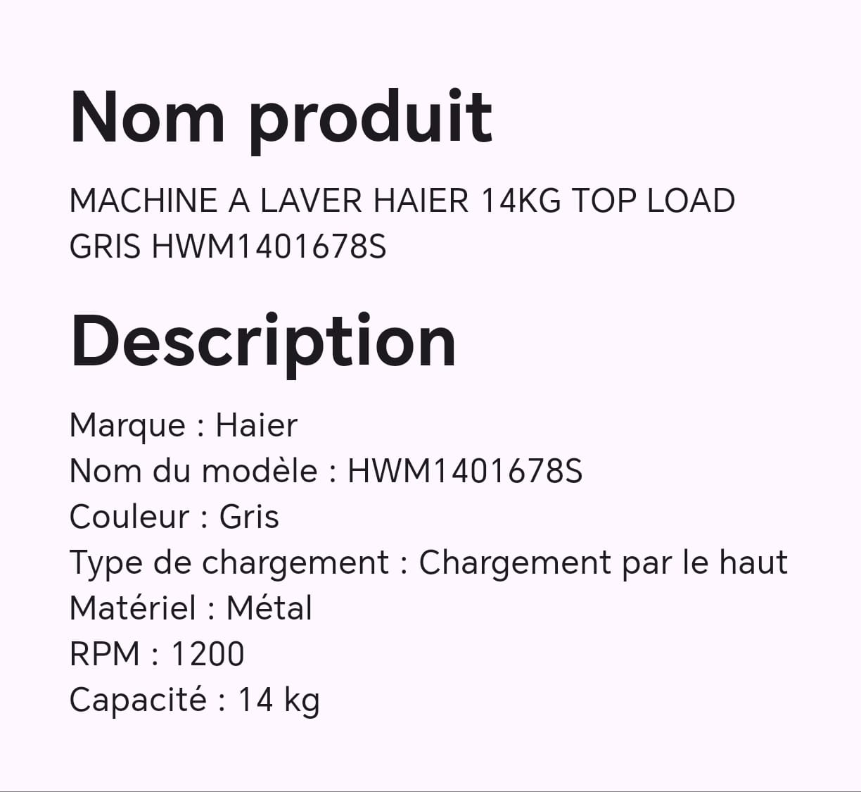 MACHINE A LAVER HAIER 14KG TOP LOAD GRIS HWM1401678S MACHINE A LAVER HAIER 14KG TOP LOAD GRIS HWM1401678S