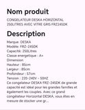 CONGELATEUR DESKA HORIZONTAL 250LITRES AVEC VITRE GRIS FRZ245DK CONGELATEUR DESKA HORIZONTAL 250LITRES AVEC VITRE GRIS FRZ245DK