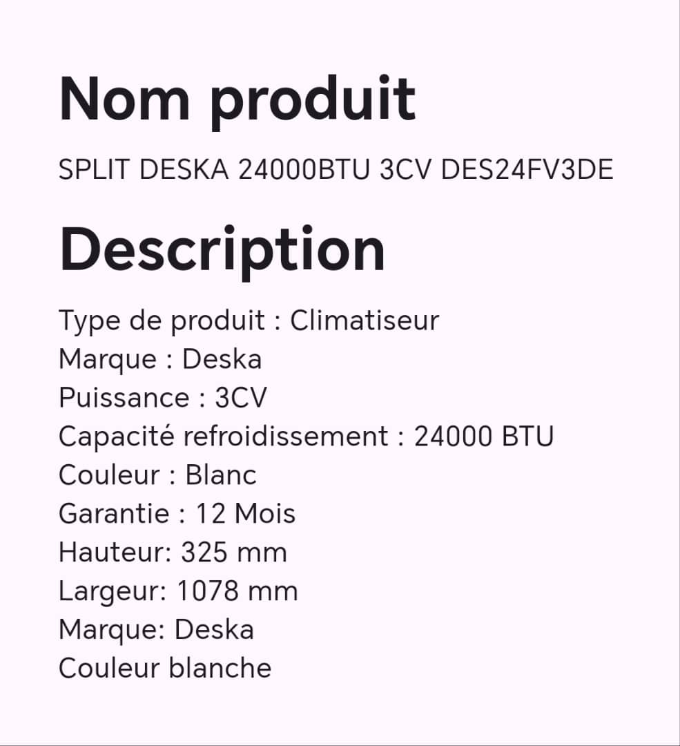 SPLIT DESKA 24000BTU 3CV DES24FV3DE SPLIT DESKA 24000BTU 3CV DES24FV3DE