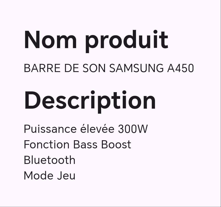 BARRE DE SON SAMSUNG A450 BARRE DE SON SAMSUNG A450