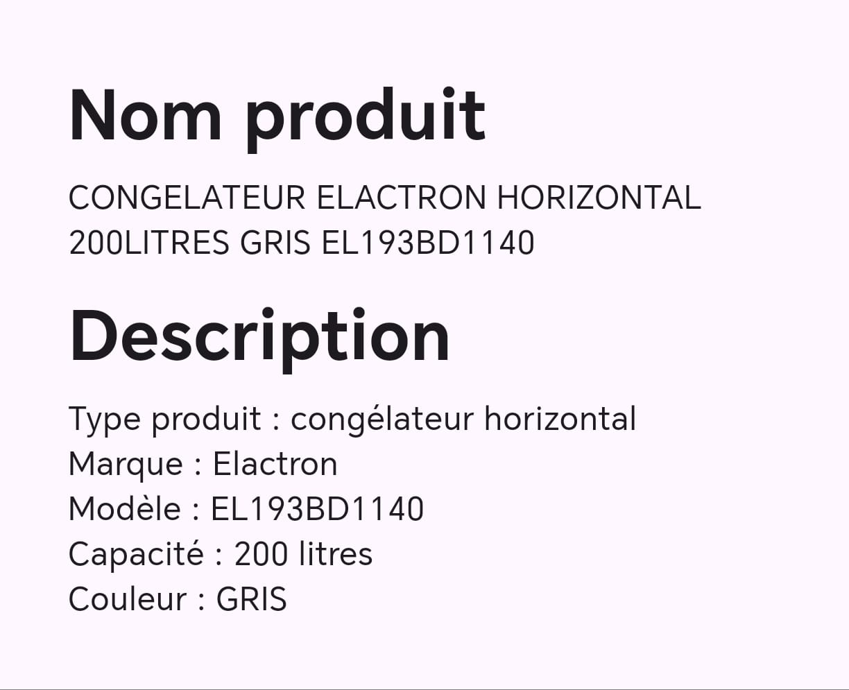 CONGELATEUR ELACTRON HORIZONTAL 200LITRES GRIS EL193BD1140 CONGELATEUR ELACTRON HORIZONTAL 200LITRES GRIS EL193BD1140