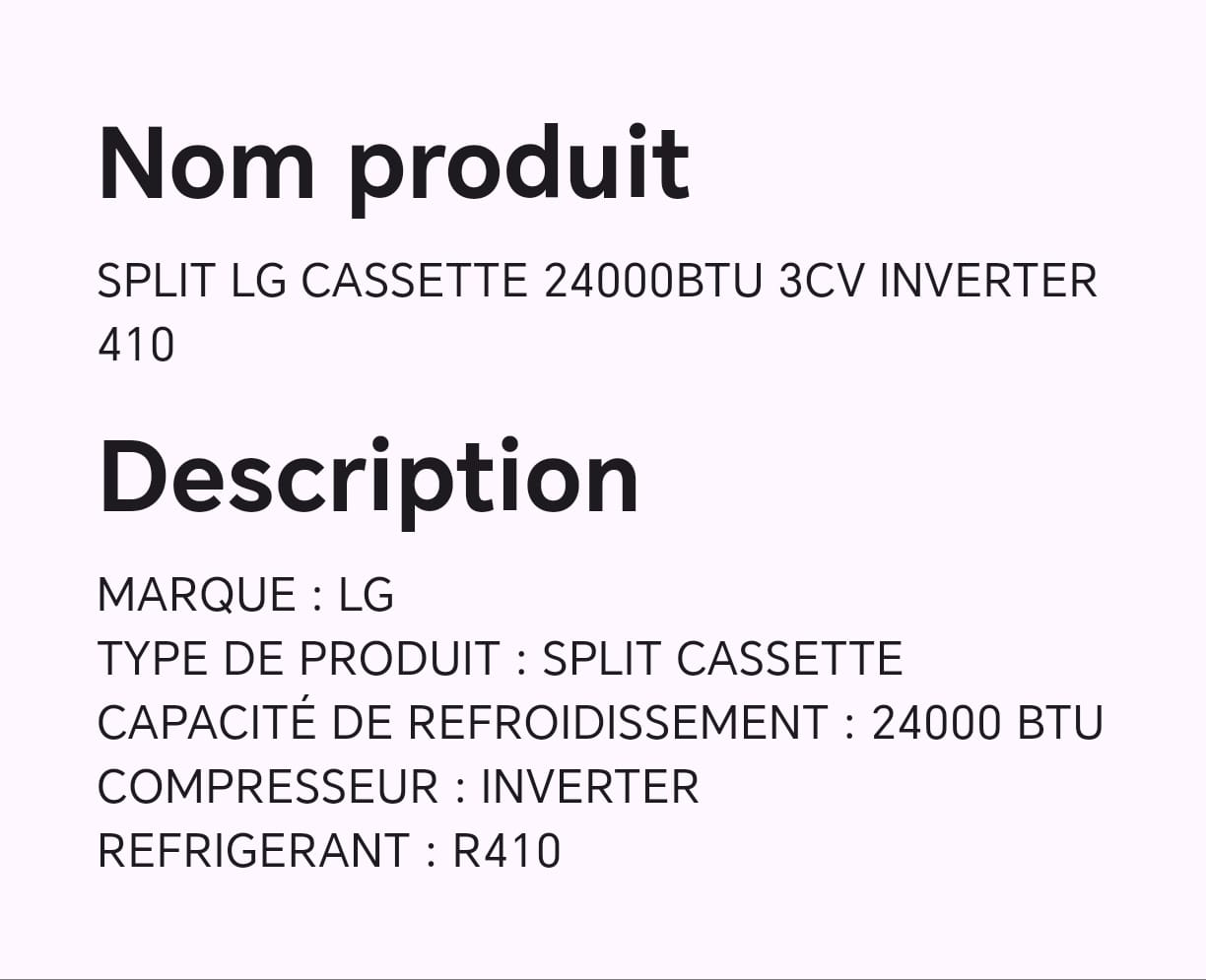 SPLIT LG CASSETTE 24000BTU 3CV INVERTER 410 SPLIT LG CASSETTE 24000BTU 3CV INVERTER 410