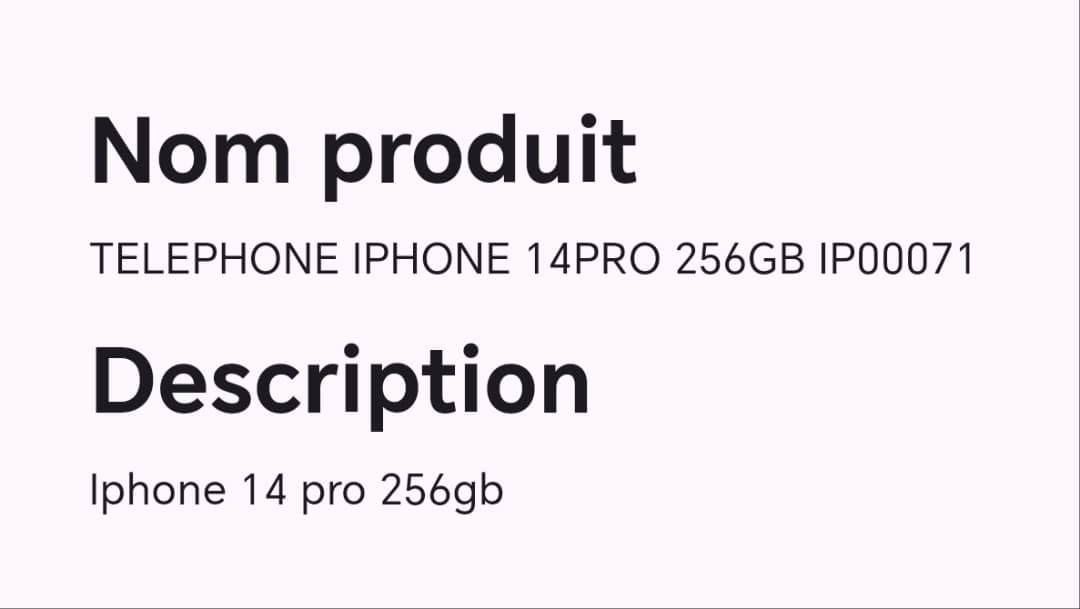 TELEPHONE IPHONE 14PRO 256GB IP00071 TELEPHONE IPHONE 14PRO 256GB IP00071