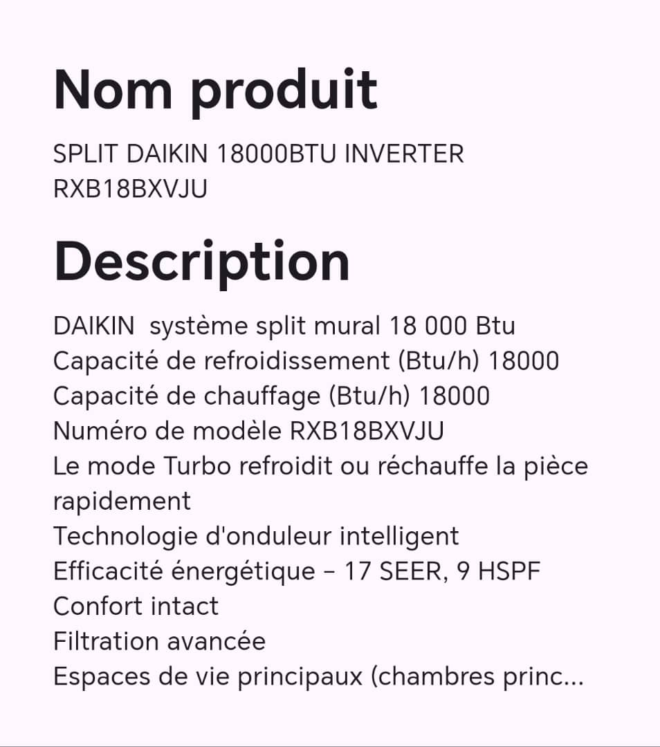 SPLIT DAIKIN 18000BTU INVERTER RXB18BXVJU SPLIT DAIKIN 18000BTU INVERTER RXB18BXVJU