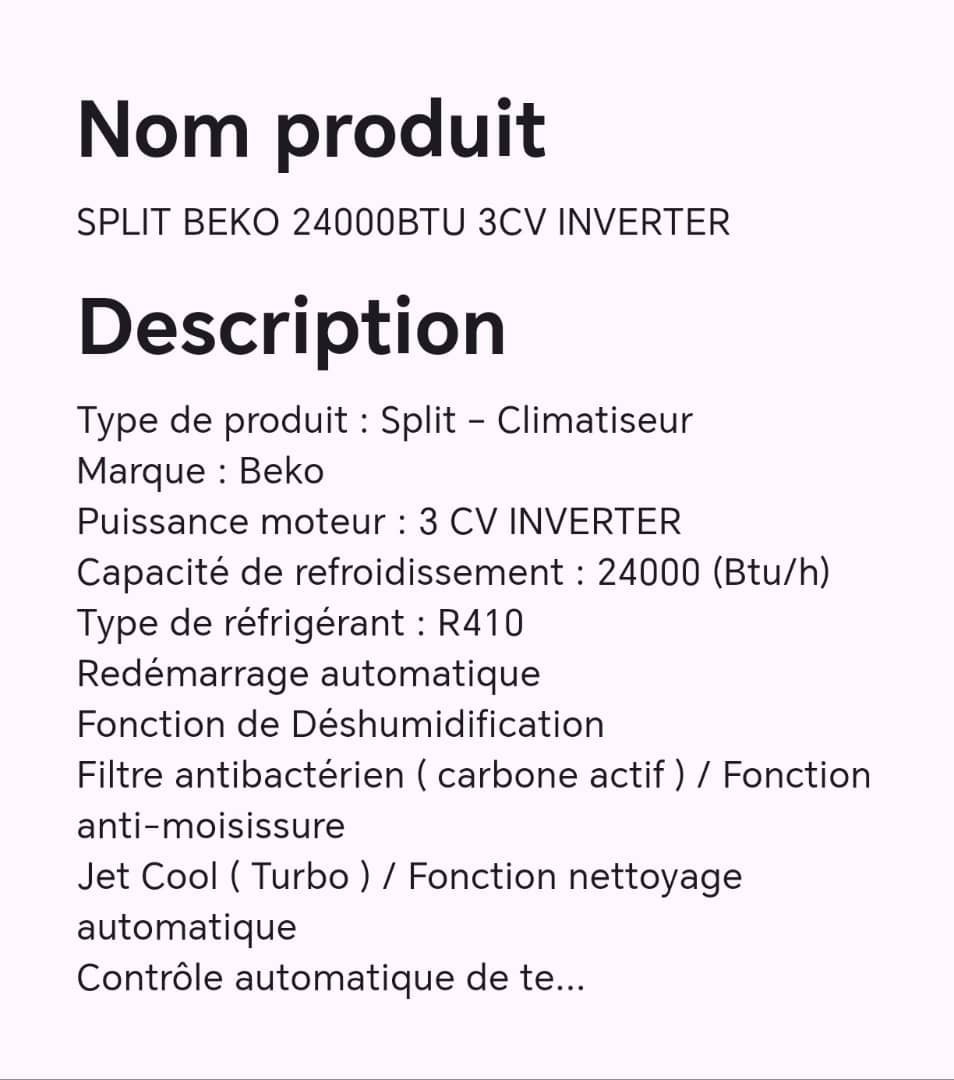 SPLIT BEKO 24000BTU 3CV INVERTER SPLIT BEKO 24000BTU 3CV INVERTER
