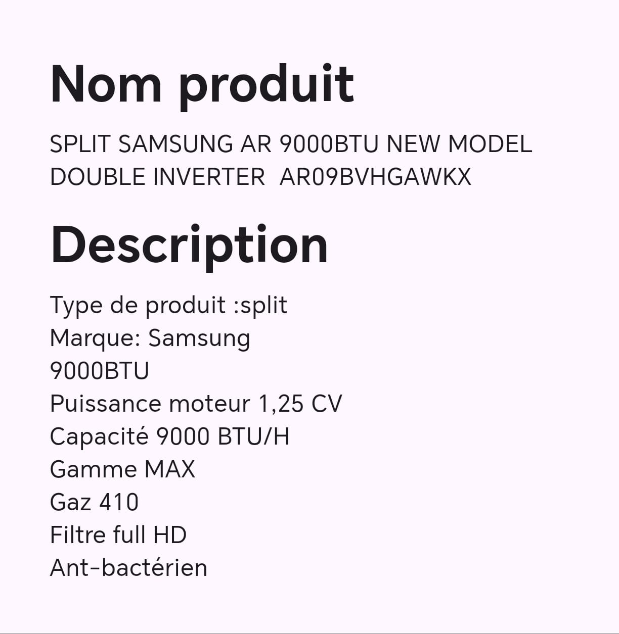 SPLIT SAMSUNG AR 9000BTU NEW MODEL DOUBLE INVERTER AR09BVHGAWKX SPLIT SAMSUNG AR 9000BTU NEW MODEL DOUBLE INVERTER AR09BVHGAWKX